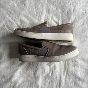 Slip-On Leather Sneakers in Brown